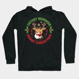 cutest reindeer wish you merry chirstmas Hoodie